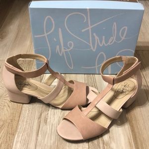 LifeStride Riley Pink Block Heel Sandal